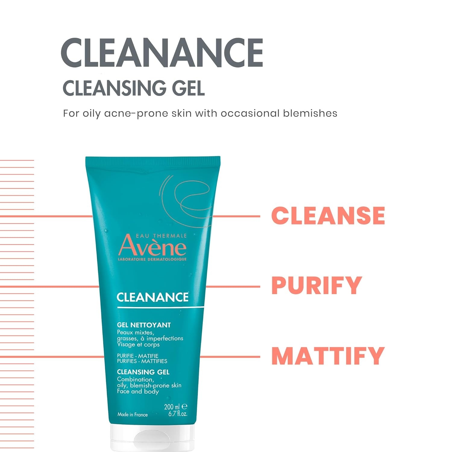 image:imageAvne Cleanance Cleansing Gel Soap Free Cleanser for Acne Prone Oily Face amp Body AlcoholFree67 Fl Oz Pack of 1