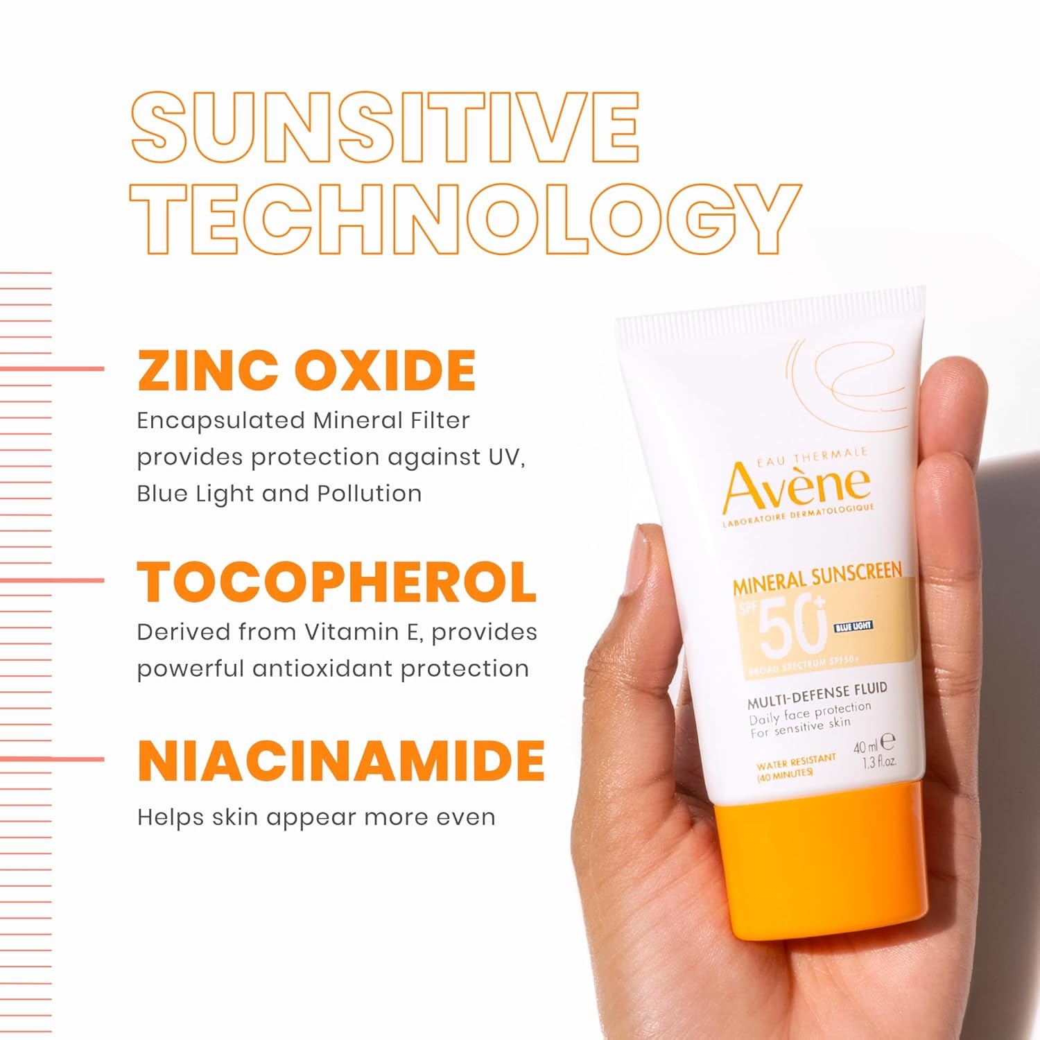image:imageAvne Mineral Sunscreen MultiDefense Fluid Tinted SPF 50 Clean Formula Sunscreen for Sensitive Skin Reef Friendly Tint NonWhitening Antioxidant Protection 13 Fl Oz