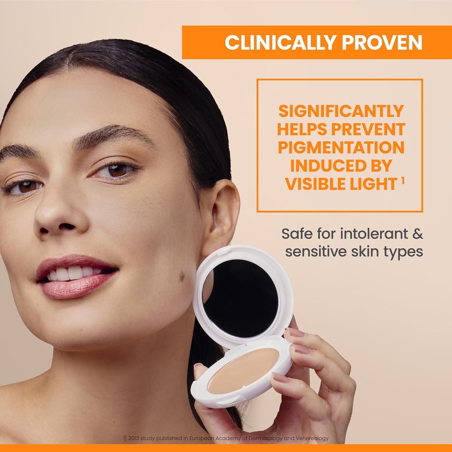 image:imageAvne Mineral Tinted Compact SPF 50 100 Mineral Filter Tinted Sunscreen FragranceFree for Sensitive Water Resistant NonGreasy Does not Contain Avne Thermal Spring WaterBeige 03 Ounce Pack of 1