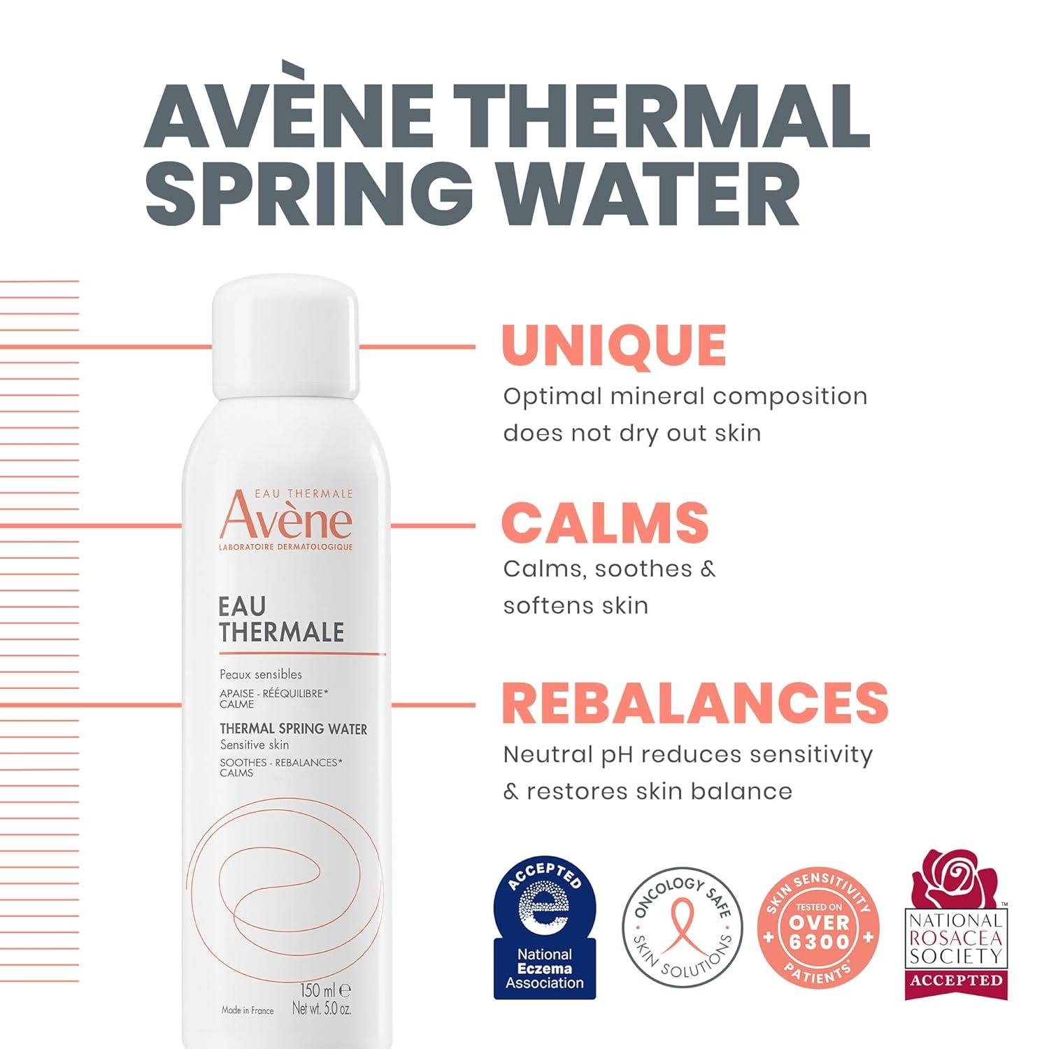 image:imageAvne Thermal Spring Water Soothing Calming Facial Mist Spray for Sensitive Skin Soothes Softens Calms Skin Formulated with Mineral amp Biological Properties5 Fl Oz Pack of 1
