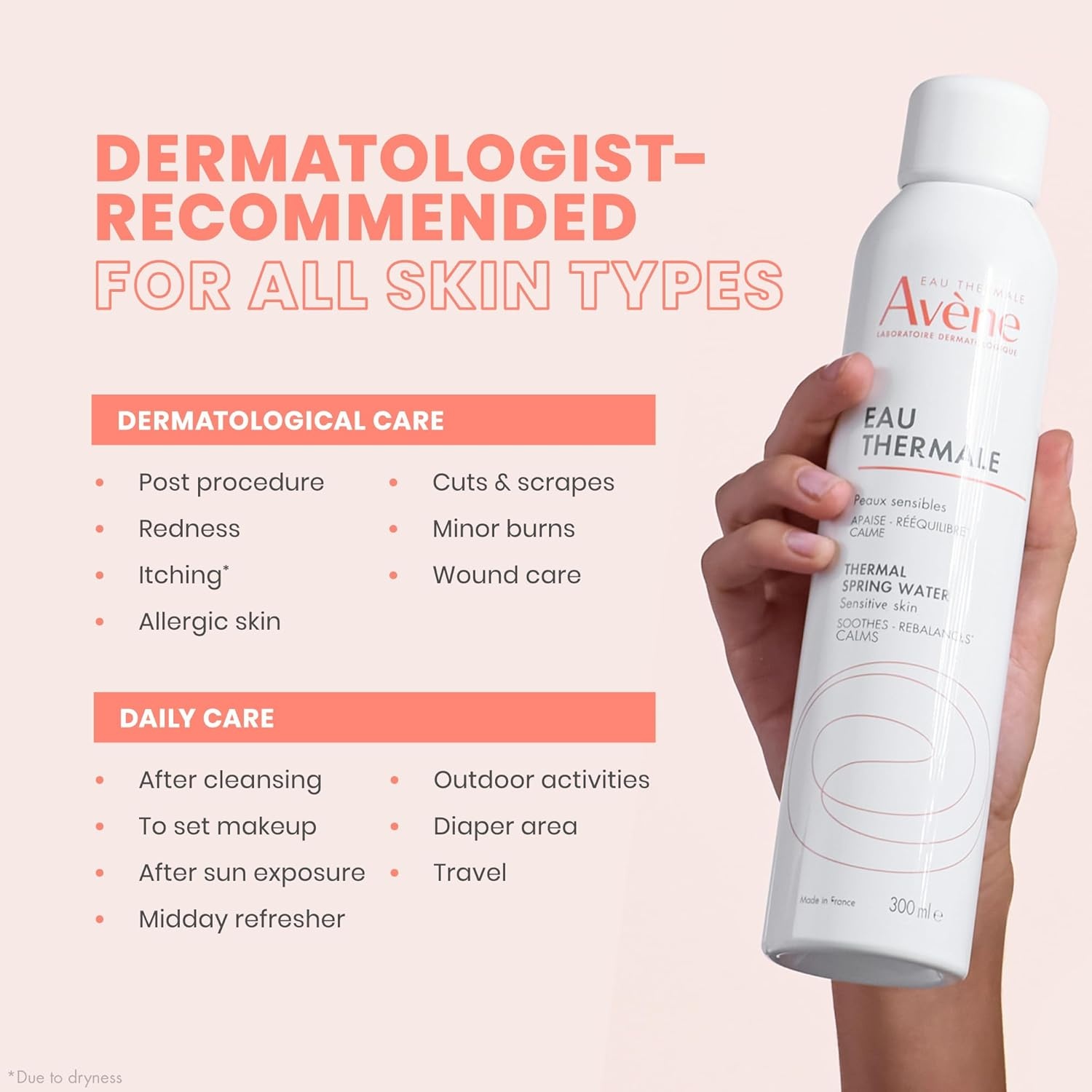 image:imageAvne Thermal Spring Water Soothing Calming Facial Mist Spray for Sensitive Skin Soothes Softens Calms Skin Formulated with Mineral amp Biological Properties101 Fl Oz Pack of 1