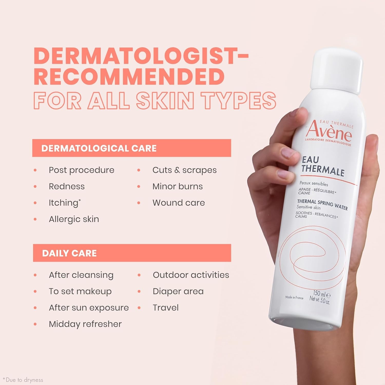 image:imageAvne Thermal Spring Water Soothing Calming Facial Mist Spray for Sensitive Skin Soothes Softens Calms Skin Formulated with Mineral amp Biological Properties5 Fl Oz Pack of 1