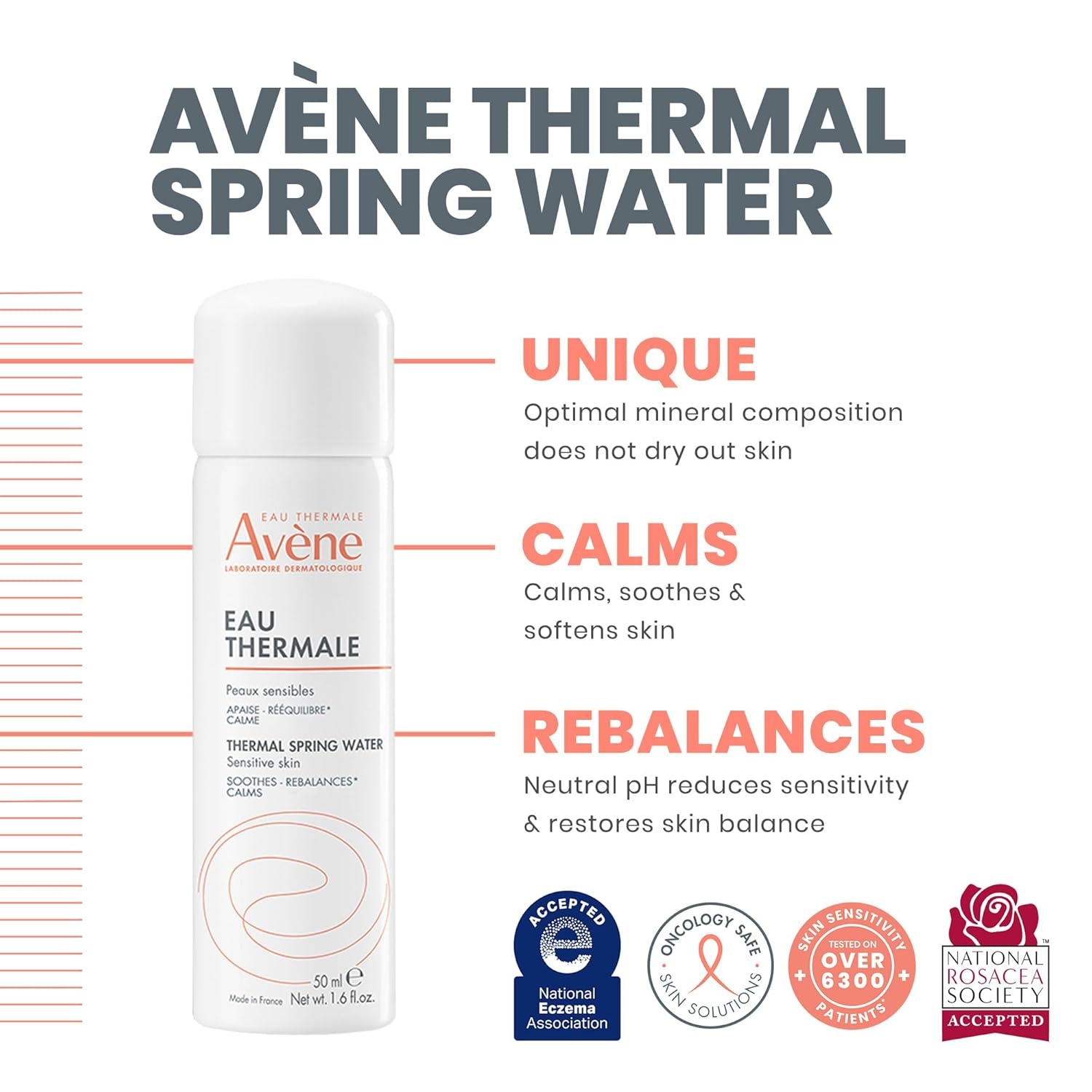 image:imageAvne Thermal Spring Water Soothing Calming Facial Mist Spray for Sensitive Skin Soothes Softens Calms Skin Formulated with Mineral amp Biological Properties16 Fl Oz Pack of 1