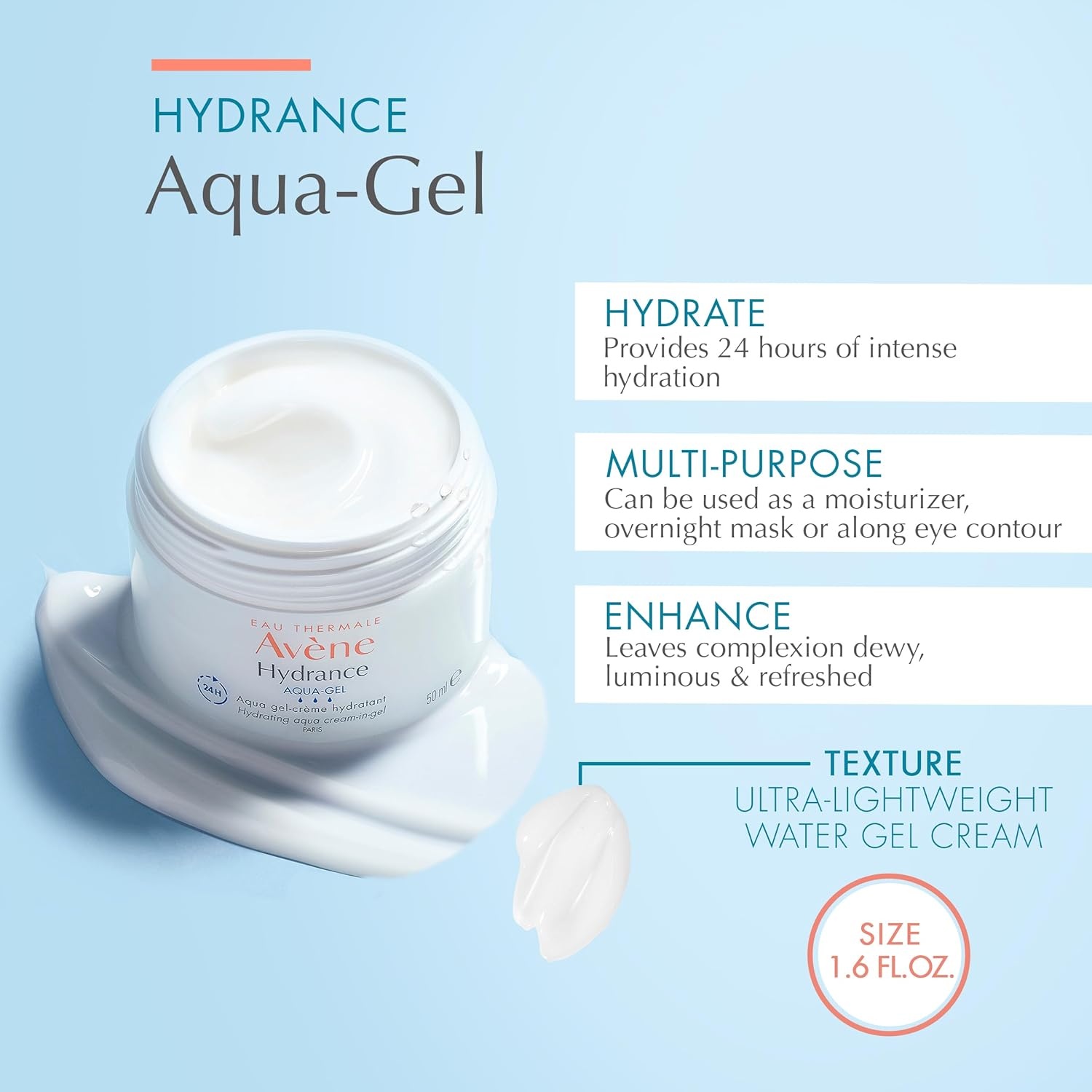 image:imageAvne Hydrance Hydrating Aqua CreaminGel 24 Hour Hydration Antioxidant Protection16 Fl Oz Pack of 1