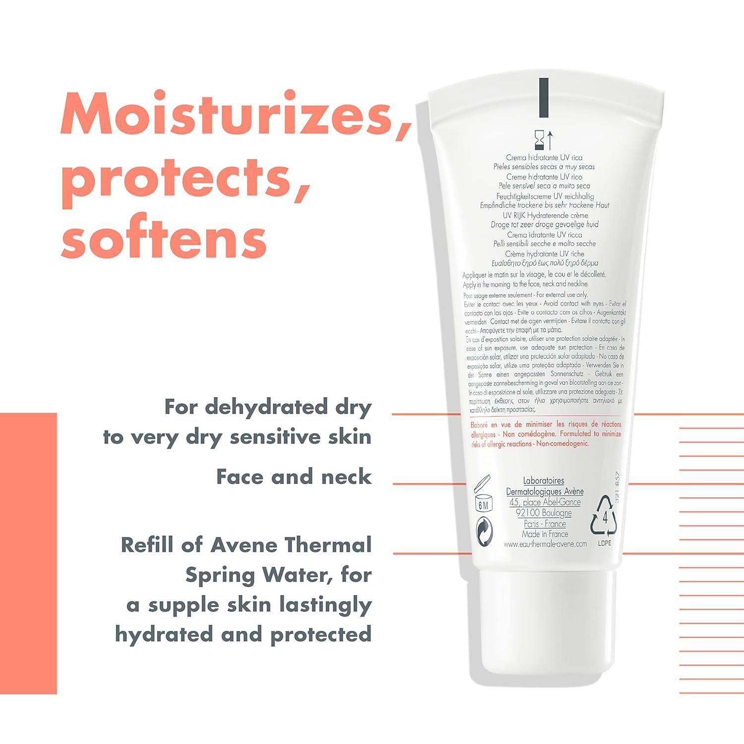 image:imageAvne Hydrance RICH Hydrating Cream Daily Face Moisturizer Soothes feelings of skin tightness amp discomfort associated with dryness Dry skin moisturizer NonComedogenic 13 Oz13 Ounce Pack of 2