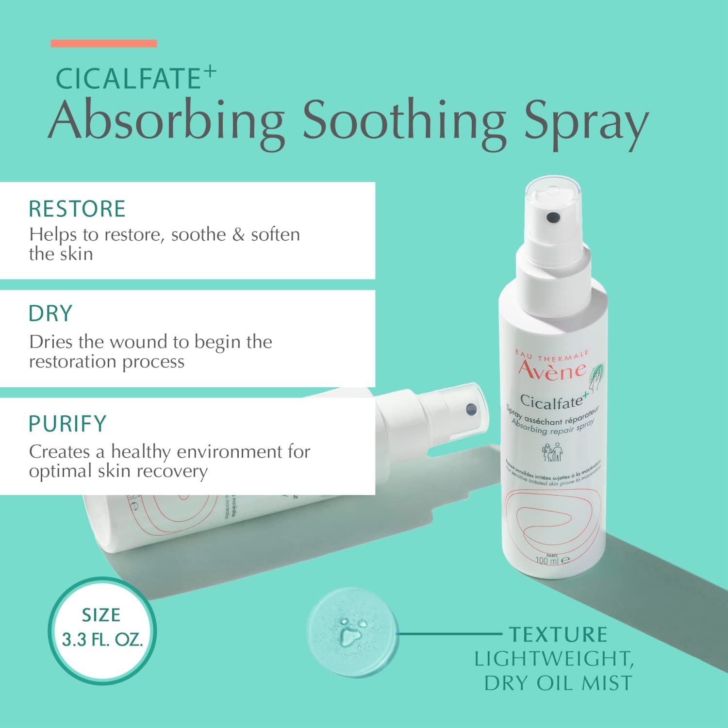 image:imageAvne Cicalfate Absorbing Soothing Spray to dry and restore irritated sensitive skin helps restore skin barrier safe for infants children and adults