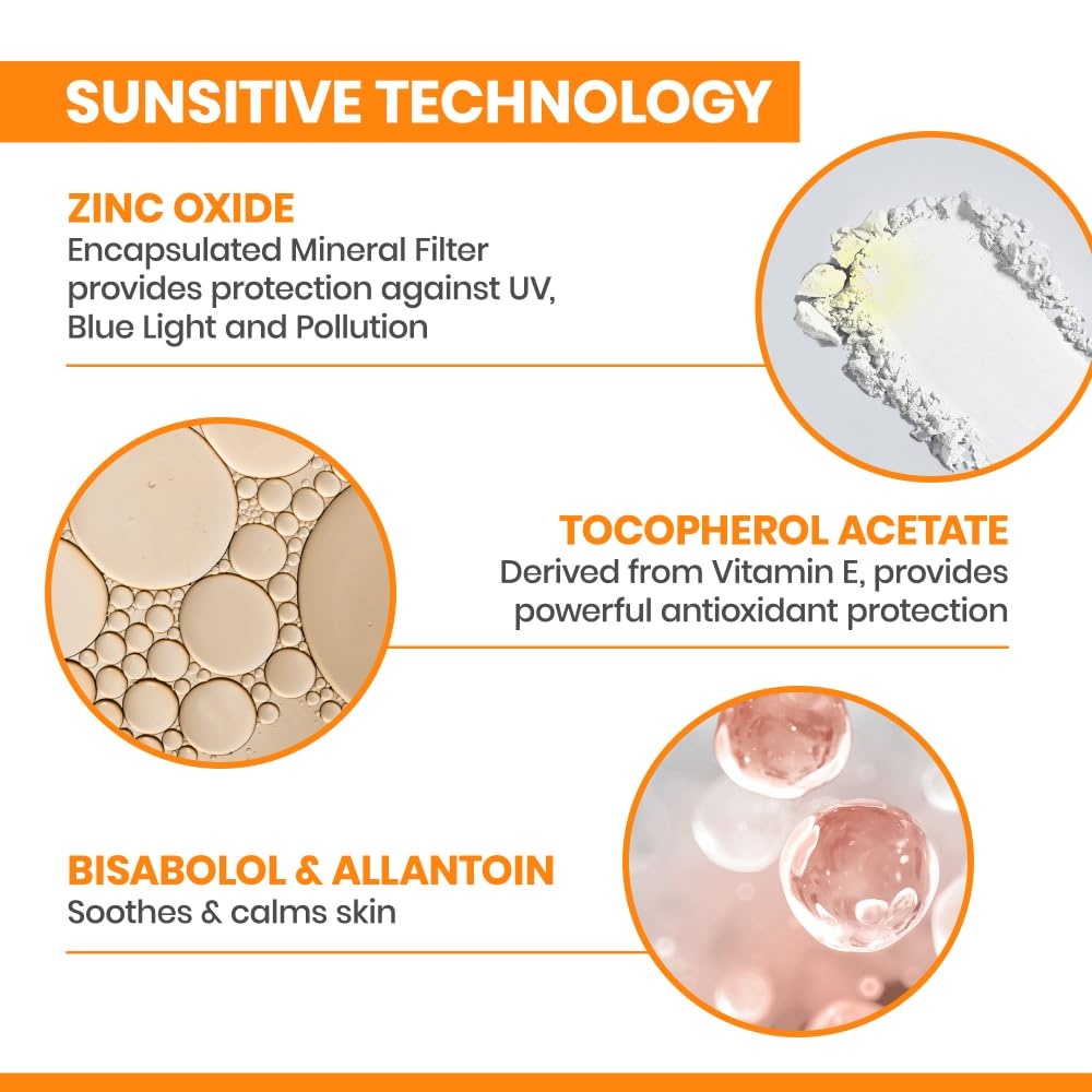 image:imageAvne Mineral Sunscreen SPF 50 Face Lotion fast absorbing 100 Mineral Sunscreen Protects against UV pollution bluelight With with Zinc Oxide Bisabolol 80 minute water resistance 13 oz